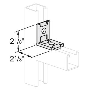 2 HOLE END ANGLE W/CHANNEL GUIDES 2-1/8 X 2-1/8 - ELECTRO GALVANIZED