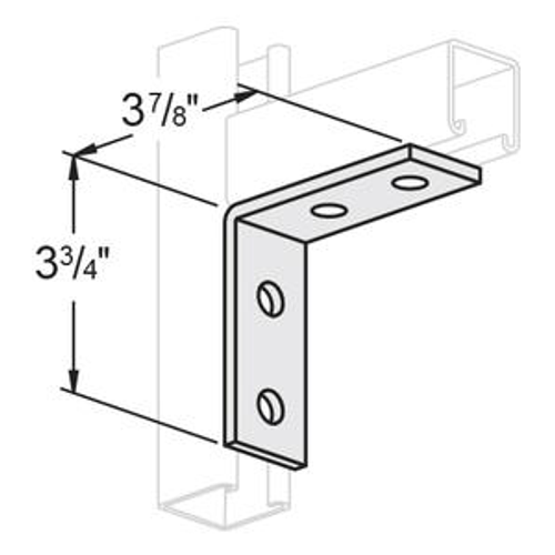 4 HOLE CORNER ANGLE - 3-3/4 X 3-7/8 - 304 STAINLESS STEEL