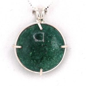 January- Green Aventurine Circular Pendant