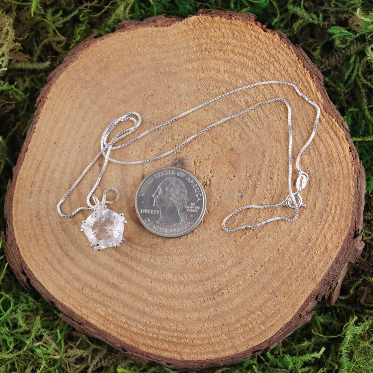December- Tourmalinated Quartz Star of Venus Pendant Faceted