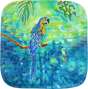 Tropical Blue Parrot Potholder