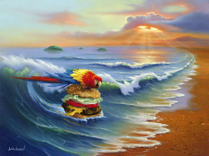Jim warren art Cheese Burger in Paradise