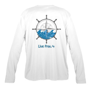 Nautical Compass Men's Long-Sleeve Solar Performance Shirt