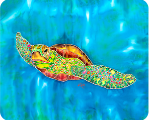 Swimming Turtle cutting board