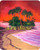Red Island Palms cutting board