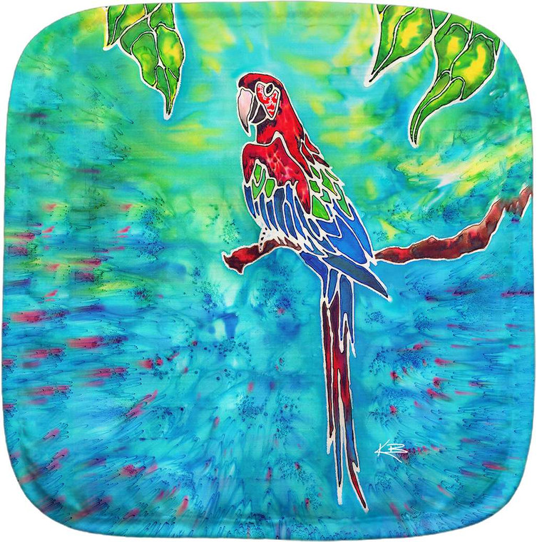 Tropical Red Parrot Potholder