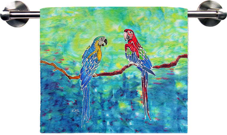 Double Parrots Hand Towel