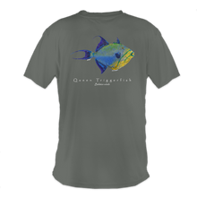 Realfish Queen Triggerfish Cotton Short Sleeve T-Shirt, Gyotaku