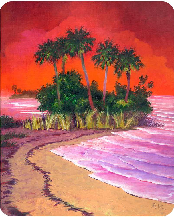 Red Island Palms cutting board