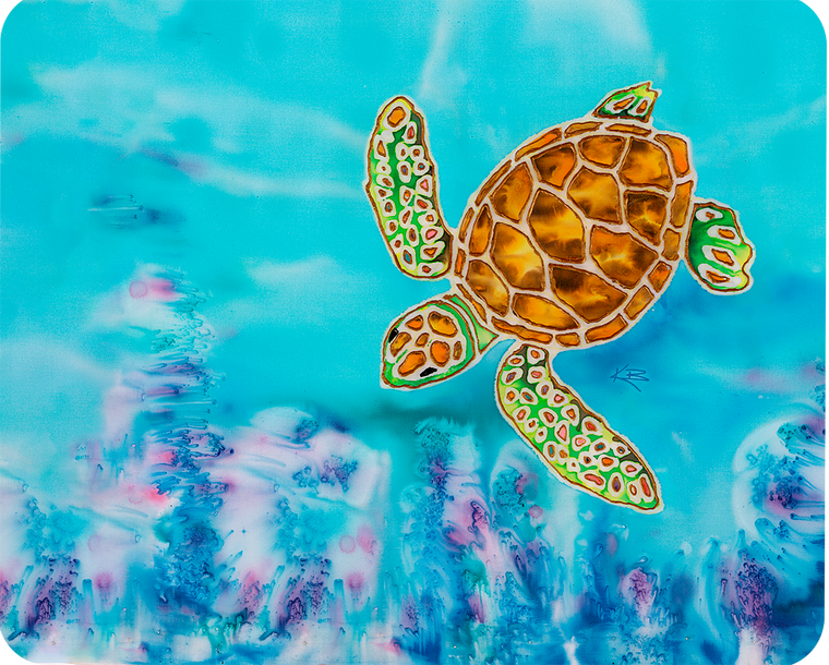 Diving Turtle cutting board