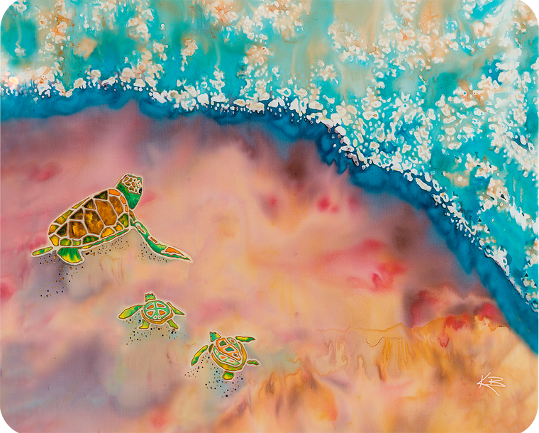 baby turtles cutting board