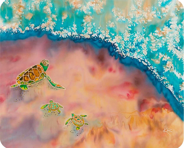 baby turtles cutting board