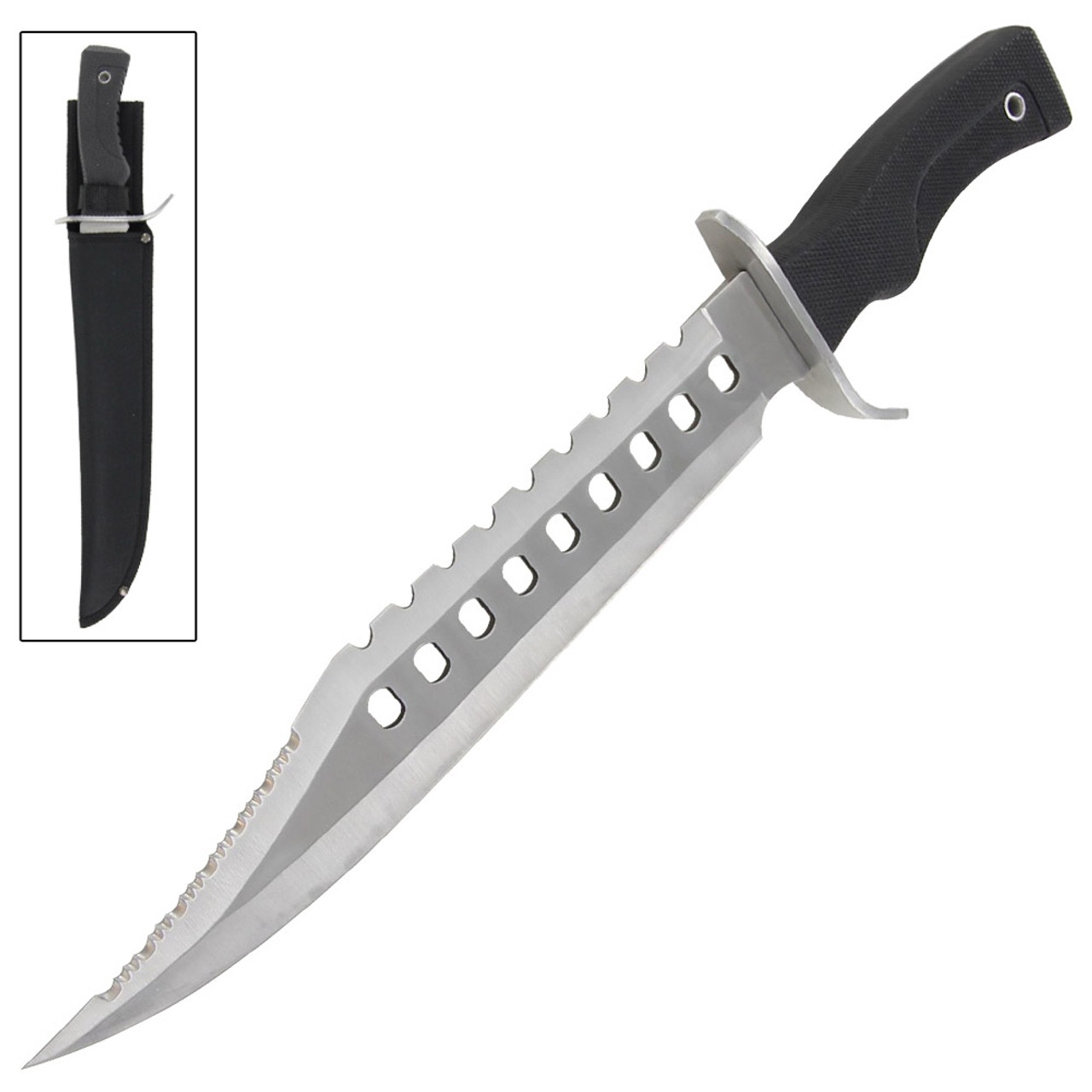 17 Stainless Steel Razor Sharp Bowie Blade Hunting Tactical Knife with  Sheath