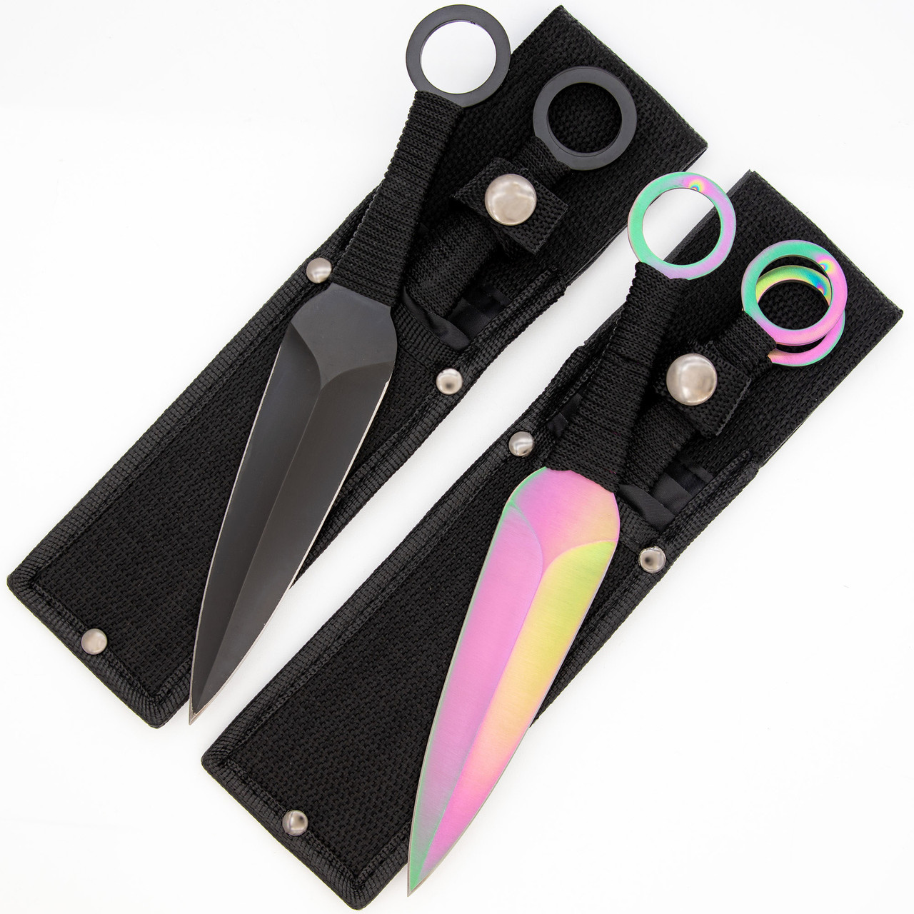 3 PC TACTICAL METAL 6.5 THROWING KNIFE SET w/ SHEATH Combat Kunai