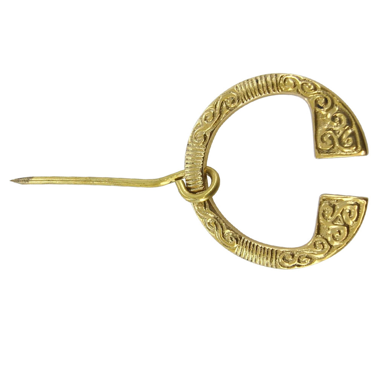 Hand Forged Penannular Brooch 100% Pure Brass Elegant Medieval