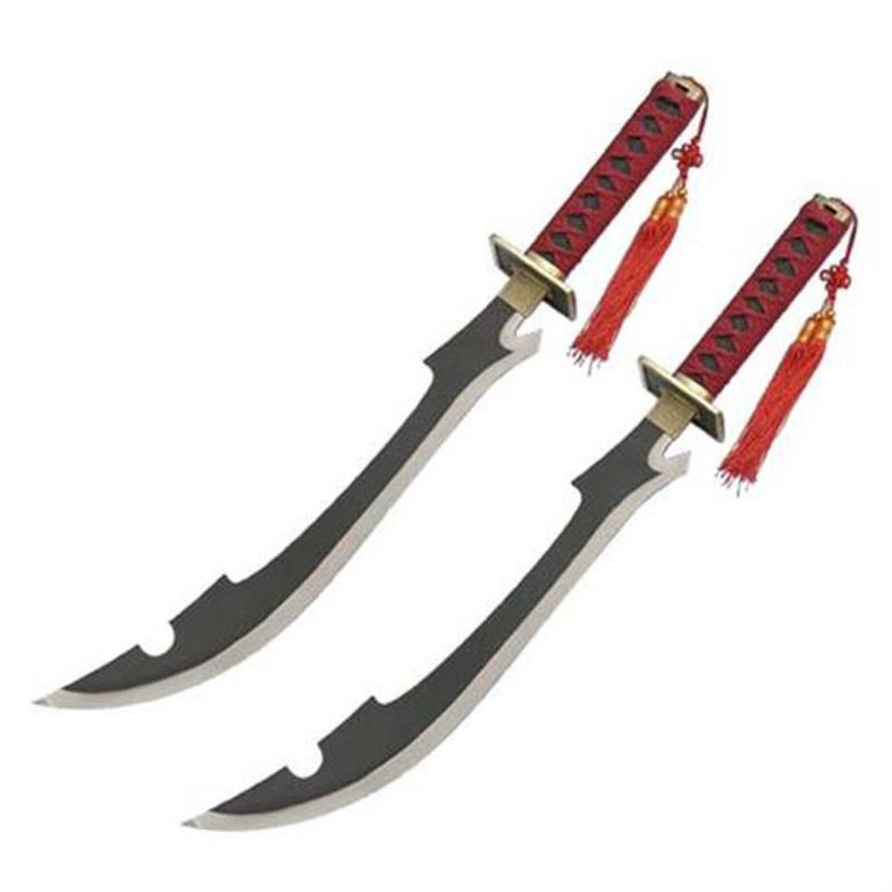 国内で当店のみ YADcrew - Twin Waist Twisted Plaid Scimitar Japanese Scimitar Ninja Twin Sword Set