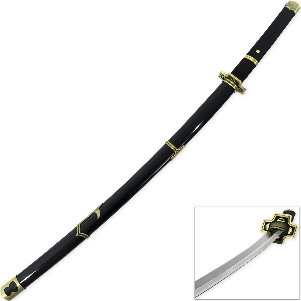 Pack 3 Carbon Steel Katanas Decoration Epee Zoro Saber Shusui Wado