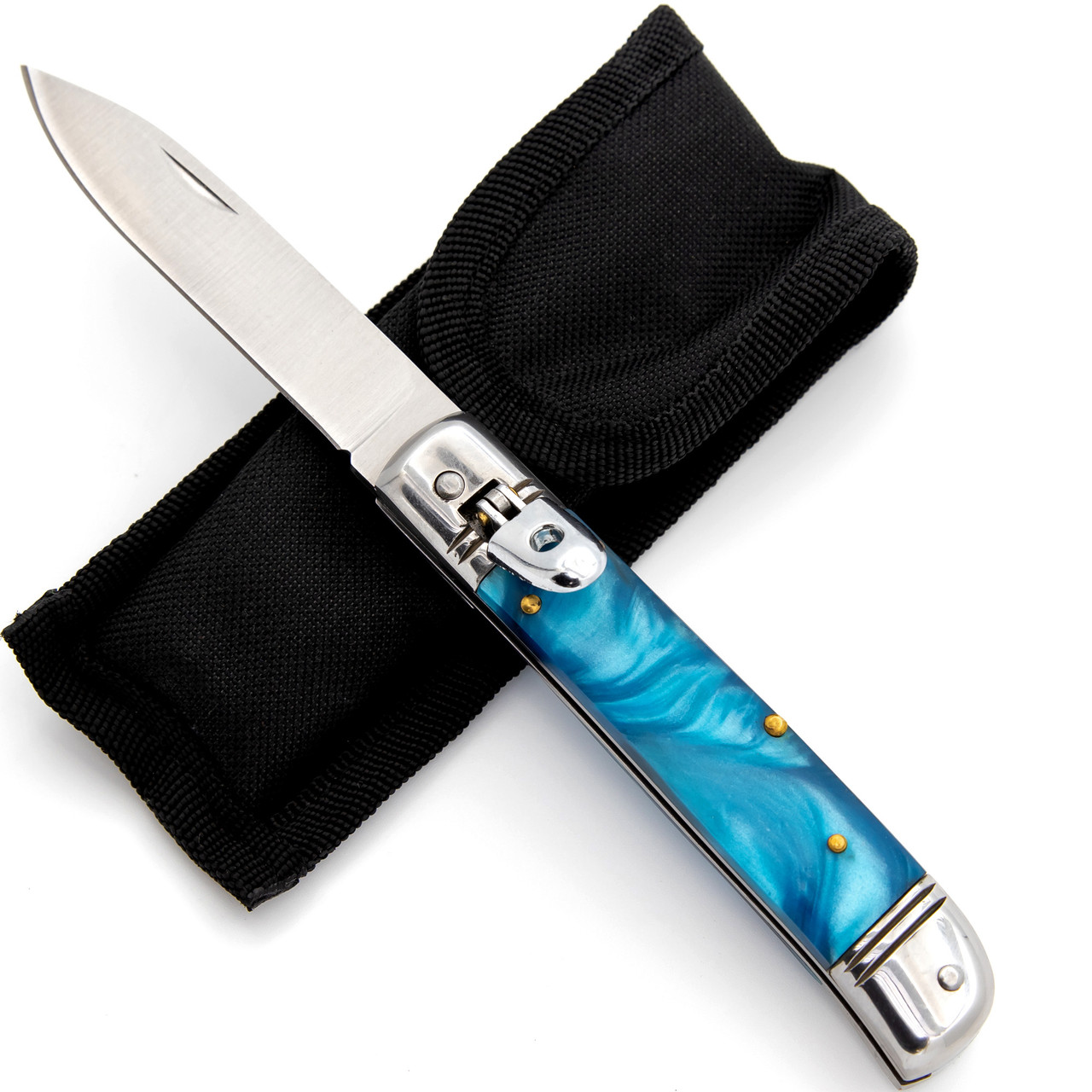 Argent Leviathan Automatic Lever Lock Switchblade Knife | Blue