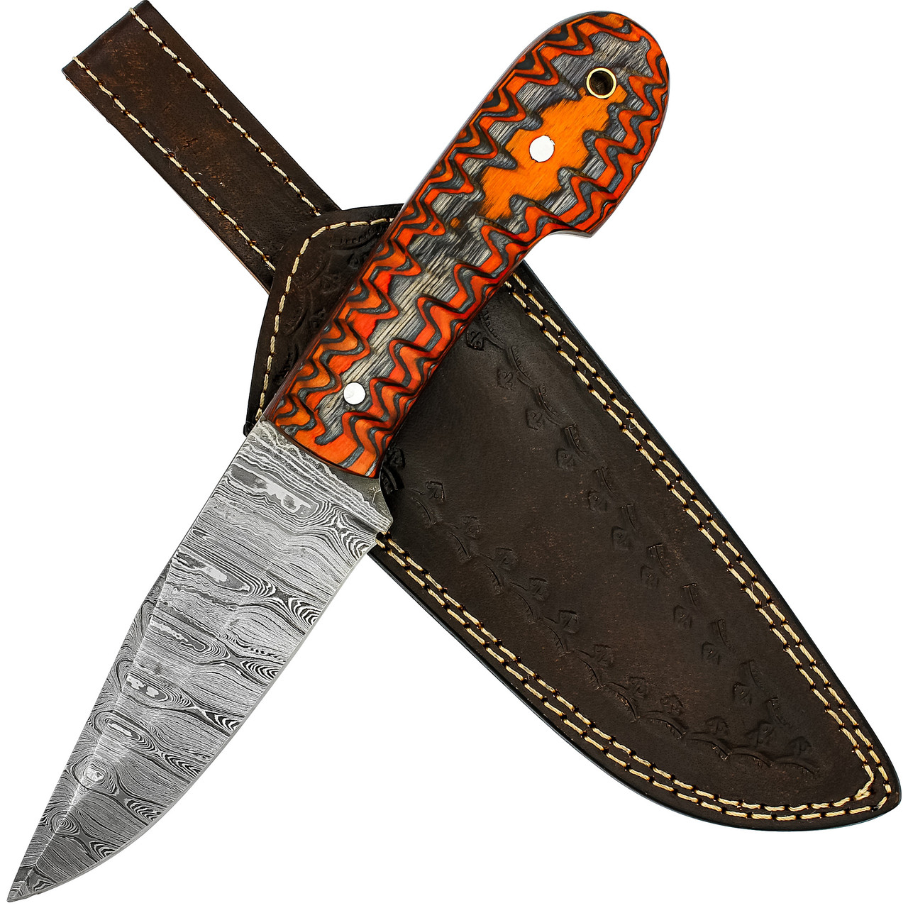 Buy LARGE TACTICAL HUNTING KNIFE DEFENDER 3 DAMASCUS STEEL