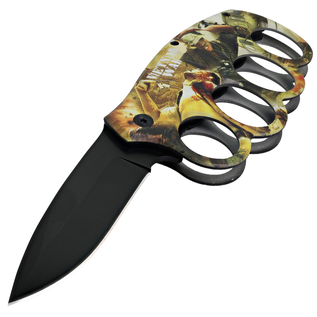 KNUCKLE KNIFE SPRING ASSIST 8 OVERALL, POCKET/BELT CLIP (YCS-1819)