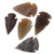 Medieval Flint Agate Arrowhead 5 Piece Set 1 Inch