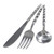 Medieval Stainless Steel Hand Forged Clover Design Cutlery Set Medieval Stainless Steel Hand Forged Clover Design Cutlery Set