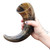 Distressed Raider Viking Drinking Horn with Leather Holster