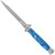 Wave Breaker Light Blue Push Button Automatic Stiletto Knife with Bayonet Style Knives