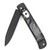 Splayed Stars Lever Lock Automatic Knife with Black Pearl Handle