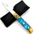 Elusive Horizon Switchblade Lever Lock Automatic Knife | Pearl Blue Handle & Gold Hardware