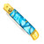 Elusive Horizon Switchblade Lever Lock Automatic Knife | Pearl Blue Handle & Gold Hardware