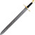 Jewel of the Nation Medieval European Damascus Steel Arming Sword with Sheath