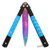 Azure Sky Butterfly Knife with Hard ABS Sheath | Titanium Damascus Steel | Drop Point Blade