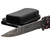 Micarta Simple Butterfly Red & Black Knife w/ ABS Belt Holster | Damascus Steel Blade | Drop Point