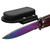 Micarta Simple Butterfly Red & Black Knife w/ ABS Belt Holster | Titanium Damascus Steel Blade | Drop Point