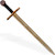 Empathetic Blade Templar Viking Beech Wood Pretend Play Practice Theater Wooden Sword w/ Black Leather Wrapped Handle