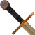 Empathetic Blade Templar Viking Beech Wood Pretend Play Practice Theater Wooden Sword w/ Black Leather Wrapped Handle