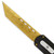 Rich Impression Automatic OTF Out the Front Knife w/ Textured Golden Blade & Black Handle Including Belt Clip Glass Breaker