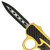 Automatic Alter Ego Out the Front Trench Style Knife OTF Knuckle Double Edge Blade Gold & Black Handle