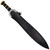 Daghda Exalted Celtic Style Leaf Blade Hand Forged High Carbon Steel Sword Curved Guard Brass Pommel w/ Leather Sheath