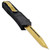 Burning Light Etched Damascus Pattern Gold Tanto Blade Automatic OTF Knife w/ Textured Non-Slip Handle & Black Nylon Sheath