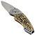 Rough Surface Push Button Automatic Stainless-Steel Drop Point Textured Handle Switchblade Pocket Knife w/ Safety Lock