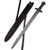 Damascus Steel Sword with Fuller and Leather Sheath – Perfect for Collectors and Enthusiasts