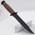Tactical Military-Style Fighting Knife – Black Oxide Blade & Leather Handle