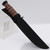 Tactical Military-Style Fighting Knife – Black Oxide Blade & Leather Handle