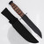 Tactical Military-Style Fighting Knife – Black Oxide Blade & Leather Handle