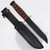 Tactical Survival Knife – Black Clip Point Blade & Leather Handle