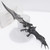 Fantasy Display Dagger with Bat Wing Handle and Decorative Wooden Stand