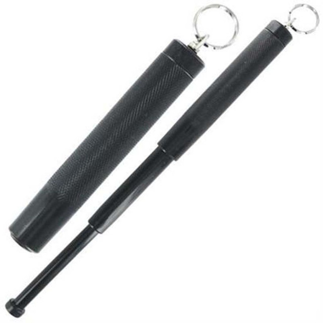 Keychain Tempered Steel Mini Baton Black