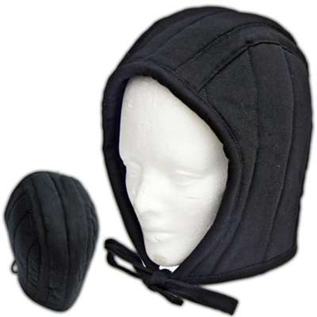 Cotton Padded Coif Arming Cap Black